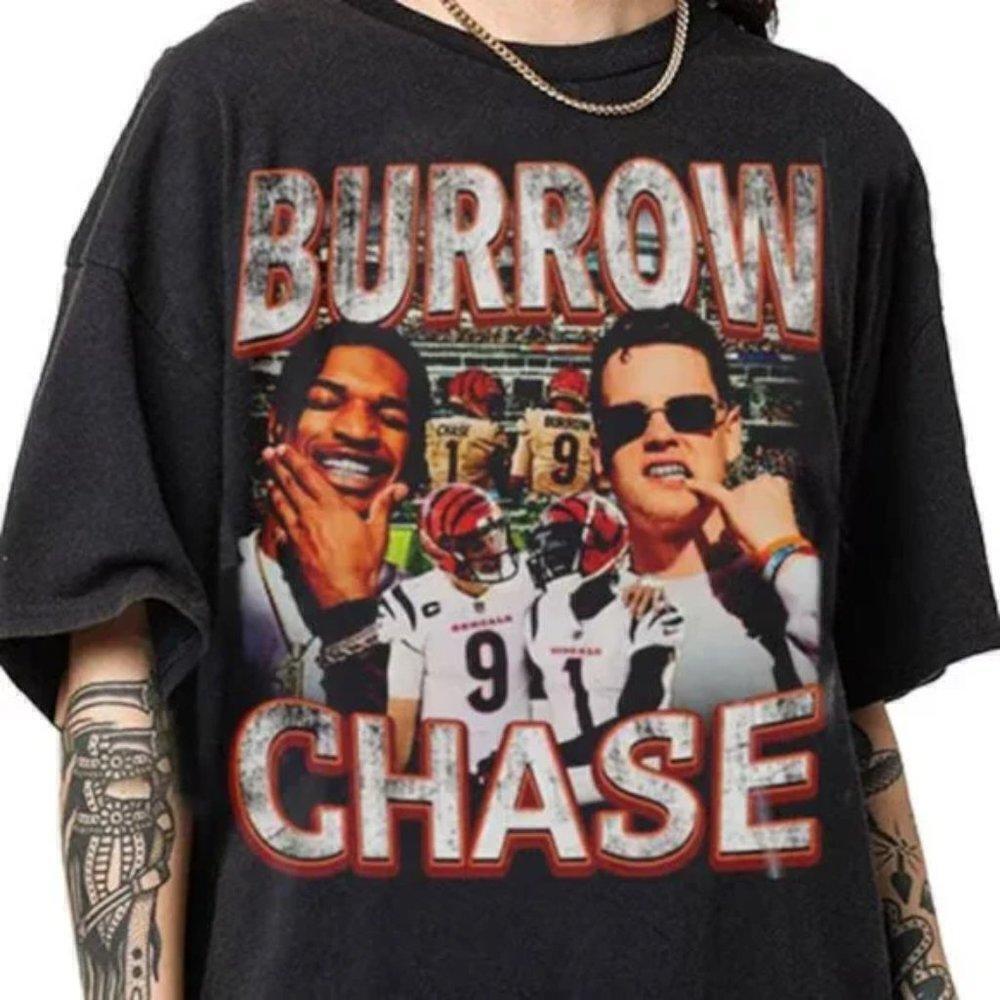 Retro Joe Burrow Jamarr Chase Bengals Fan T-Shirt